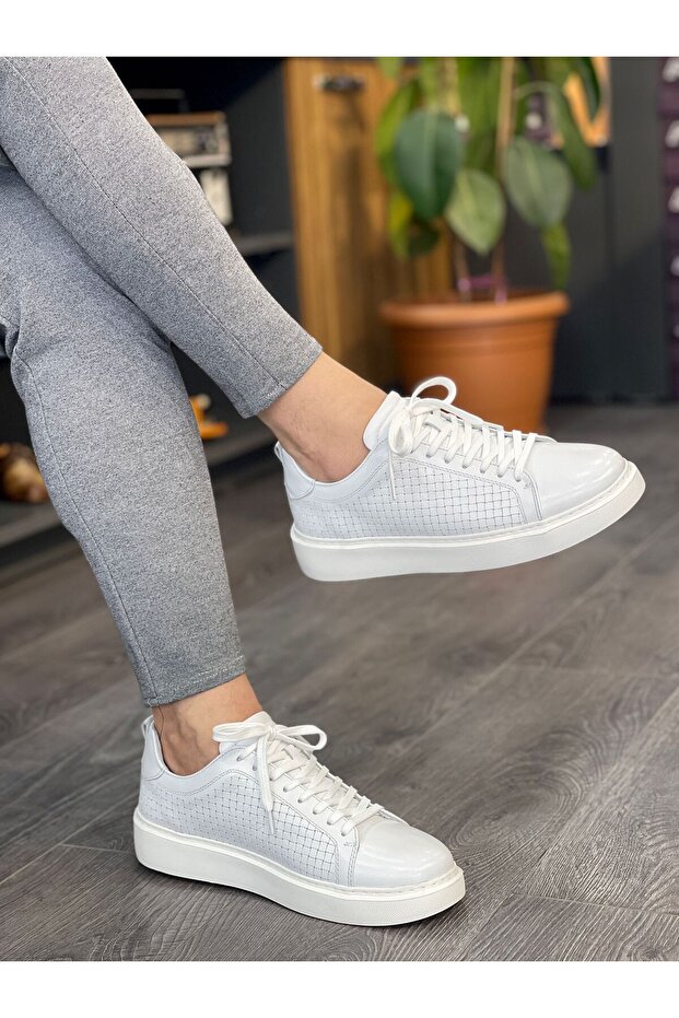 Genuine Leather Daily Use Men's Sneaker Shoes
