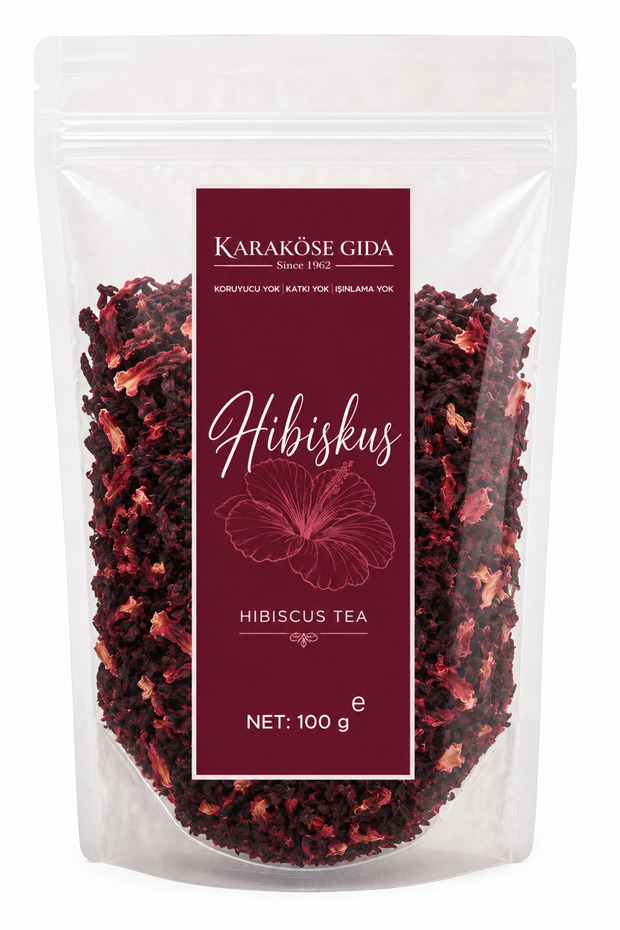 Hibiscus Tea 100Gr | Pomegranate Flower | Okra Flower | Hibiscus - Additive-Free & Natural