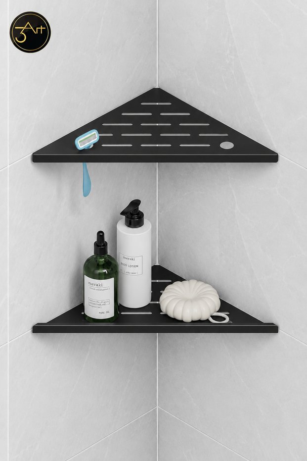 Shower Cabin Corner Shelf Set of 2 – Bathroom Organizer Shampoo Holder
