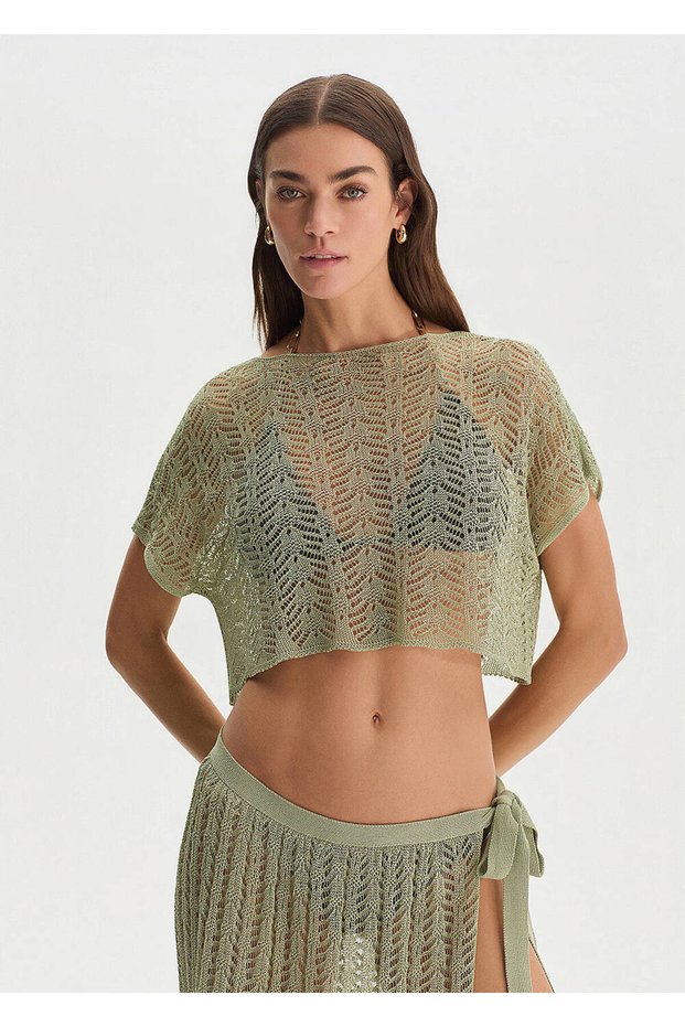 Beachwear Knitwear Top Green