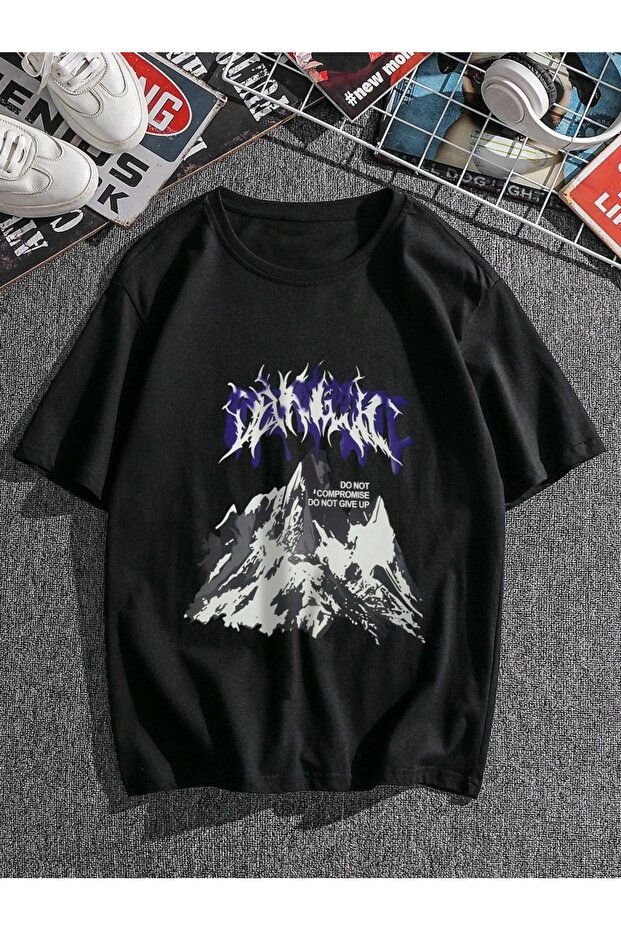 Oversize Minimalist Graphic Printed Short Sleeve T-Shirt