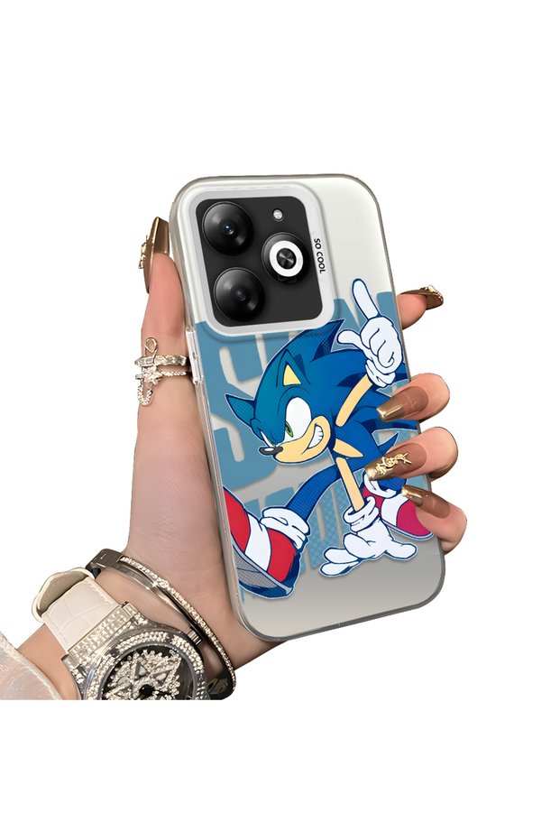 Tecno Spark 20 Compatible Hard Acrylic Back Silicone Edge Lens Protection Case
