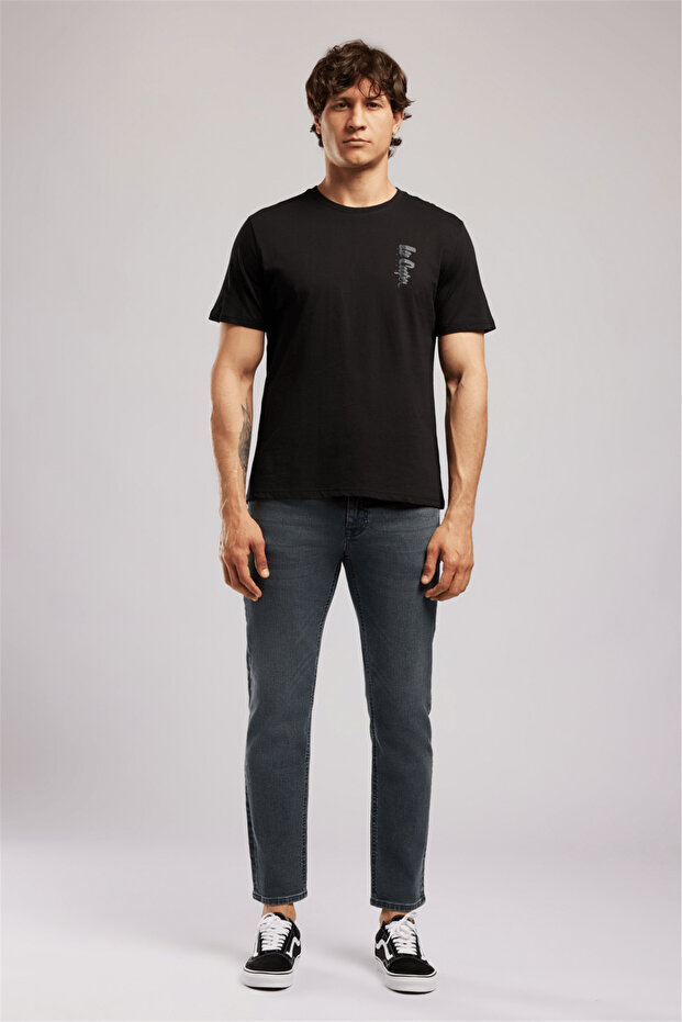 Mariano Men's Regular Fit 100% Cotton Printed Crew Neck T-Shirt Black