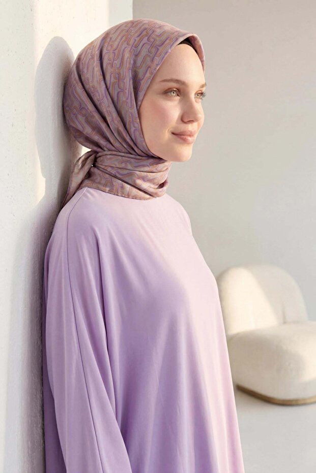 Soft Scarf Chain Pattern Purple 90X90