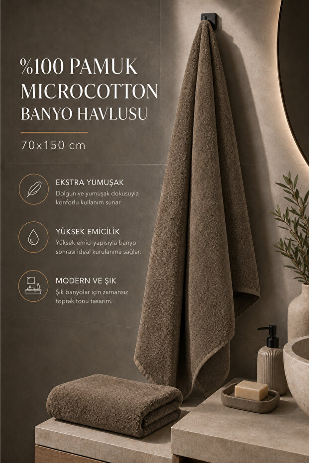 100% Cotton Microcotton Bath Towel 70X150 cm Extra Soft High Absorbent Towel