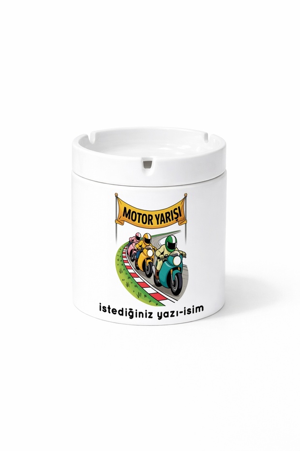 Diger Motoryarışı Motorcycle Race Double Sided Printed Ash Tray Ashtray Gift