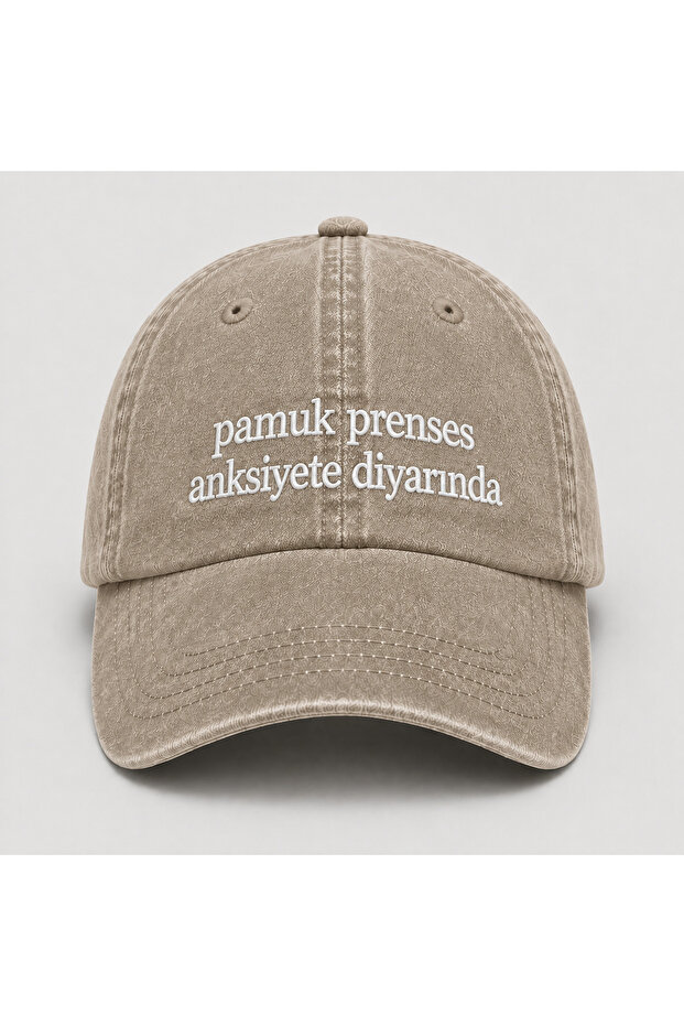 "Snow White in the Land of Anxiety" Written Vintage Washed Cap Hat