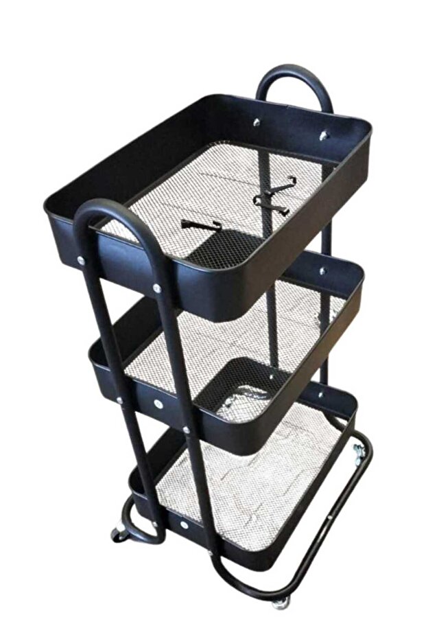 EDUPLAN TROLLEY 3 TIER BLACK 35x45x80 CM