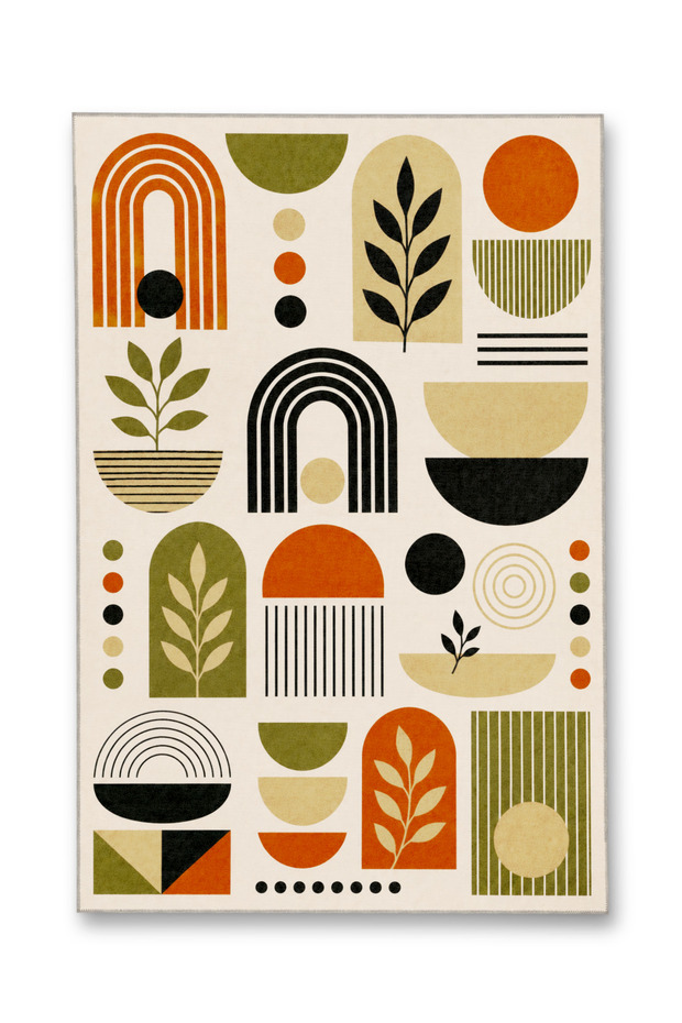 Sdt Shape Theme Patterned Modern Woven Base Decorative Carpet Sdt1654