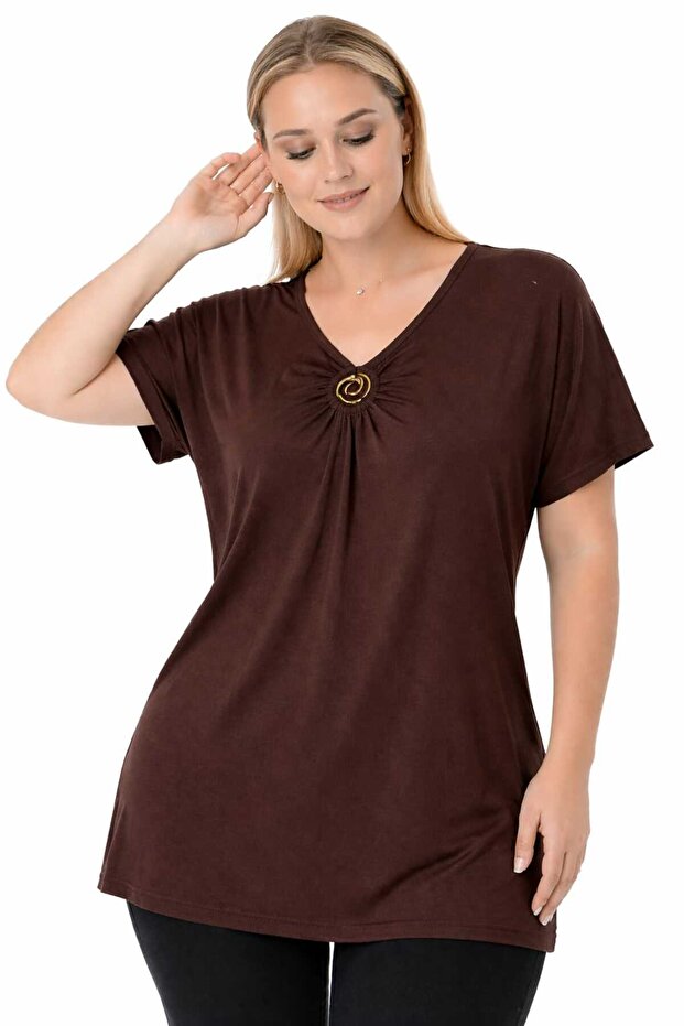 Women's Viscose Blouse with Buckle Detail