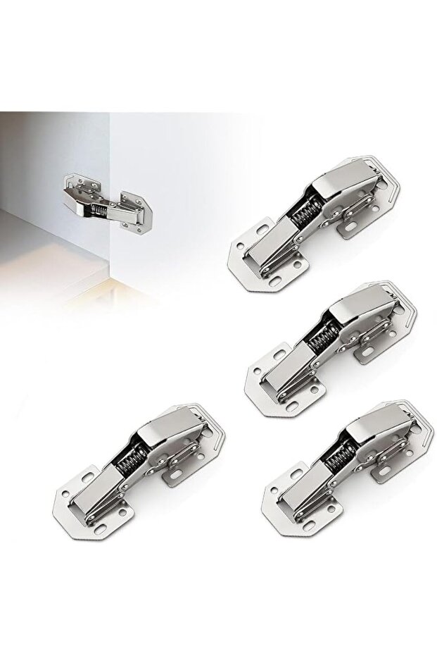 4 Pack Soft Close Hidden Hinges Surface Mount Kitchen Cabinet Hinges, No Pre-drilled Heavy Duty for Kitchen Cabinet Cupboard Door