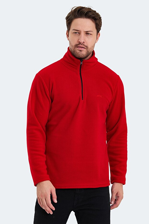 Men's Red Fleece Jacket Casual Cold Weather Outerwear Winter Fleece Jacket