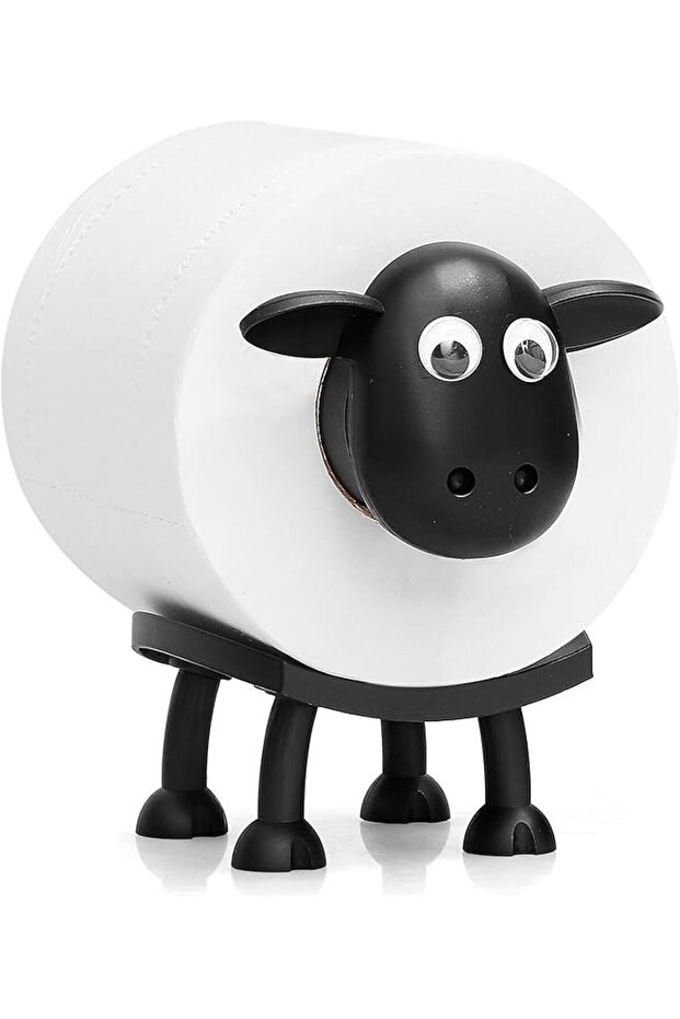 3D Printed Free Standing Toilet Paper Holder - Funny Black Sheep Bathroom Decor