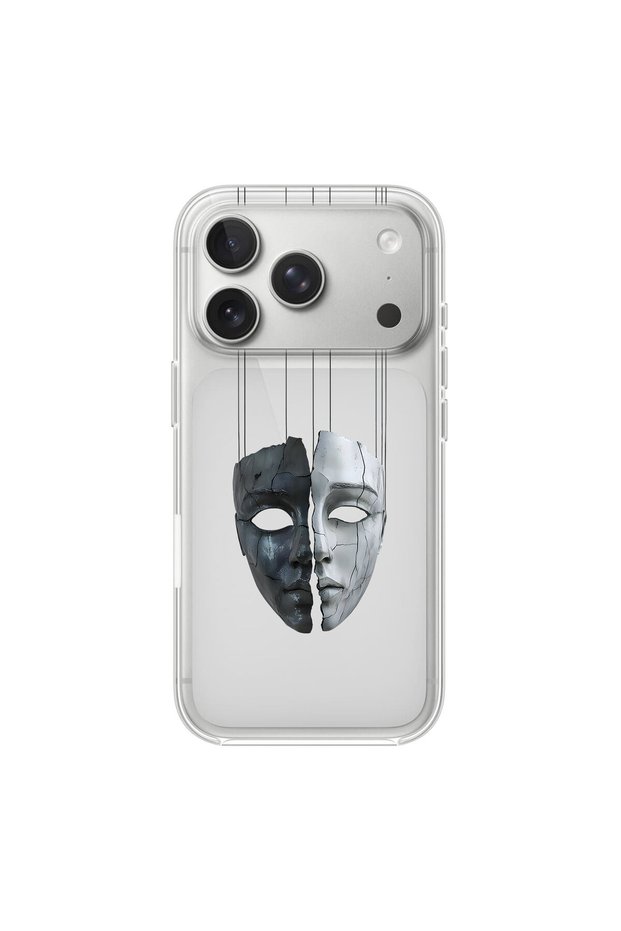 iPhone 17 Pro Max Compatible Aesthetic Face 7 Design Transparent Case