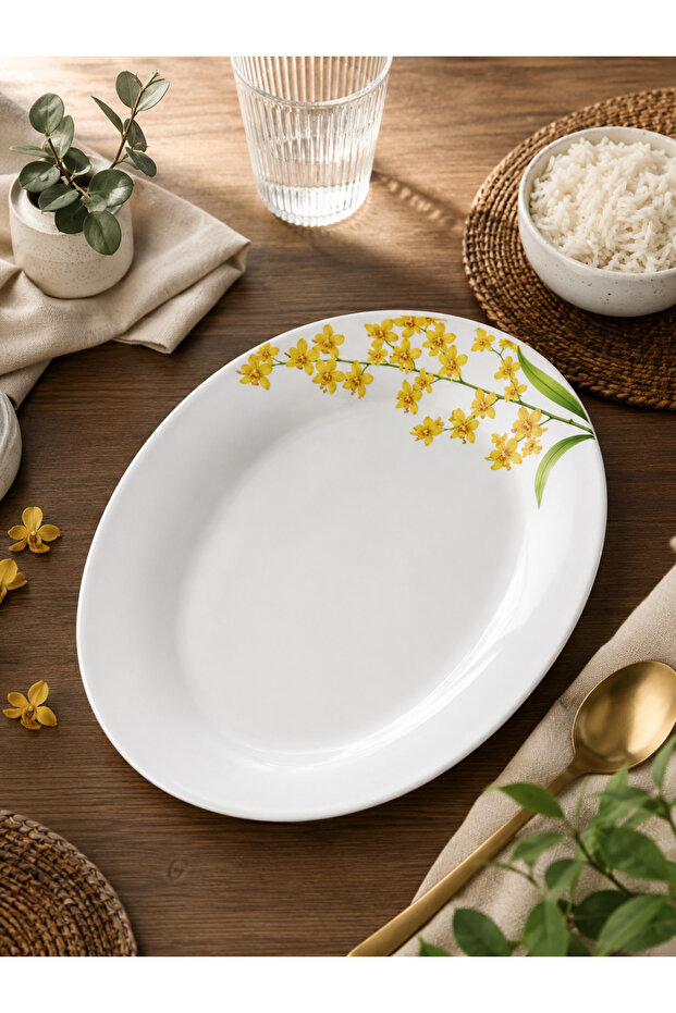 LaOpala Golden Fall Oval Rice Plate – 320mm 3pcs set