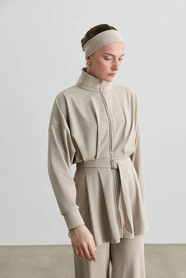 Stone Belt Detail Sports Jacket