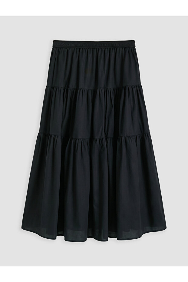Quality Pieces from Çelebi Store: Belted Layered Skirt with Drawstring