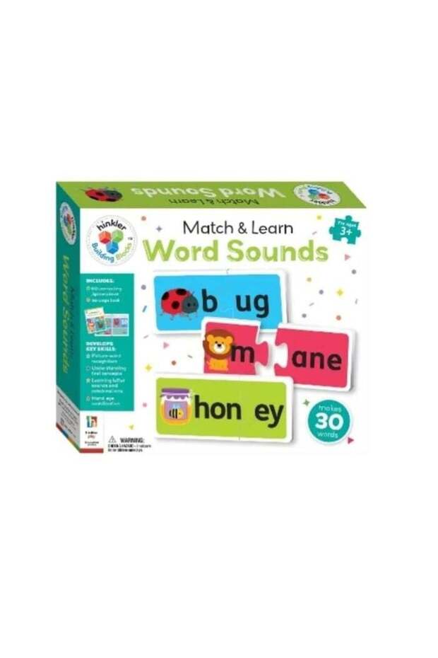 Match & Learn Word Sounds Puzzle, Educational Toy, Ages 3+, 30 Words, Includes Book