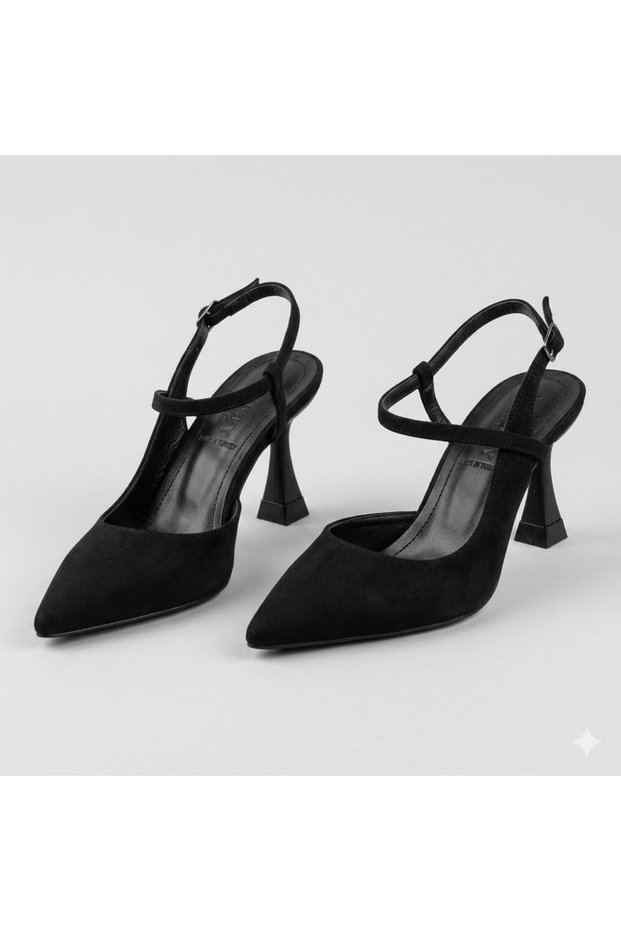 (Wiesse) Women's Closed Toe Heeled Shoes Satin Black