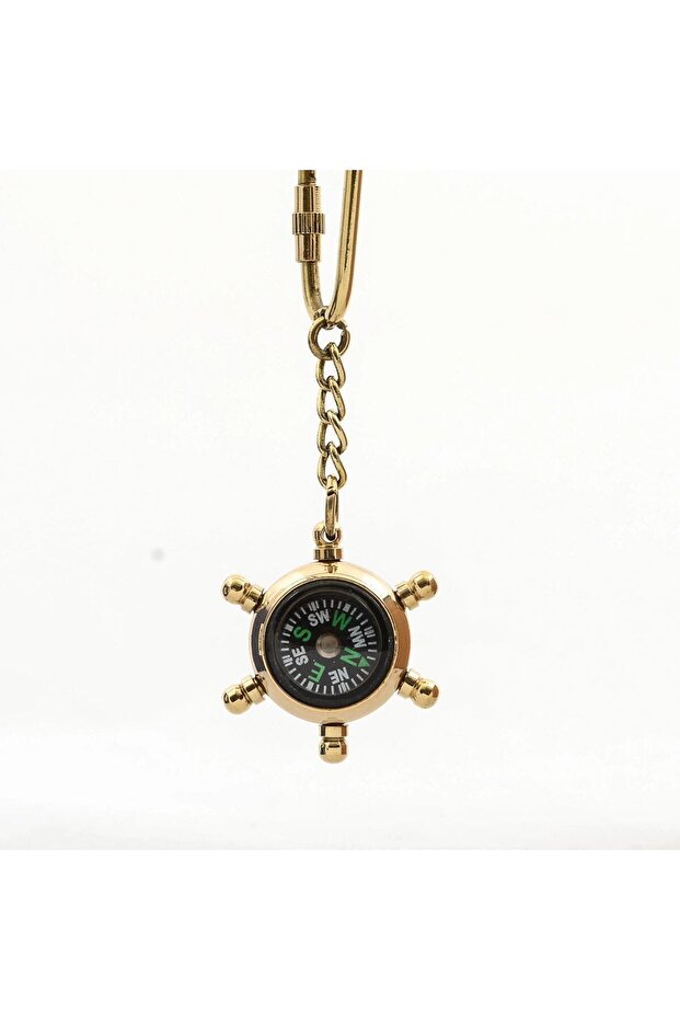Brass Compass Keychain 3300c