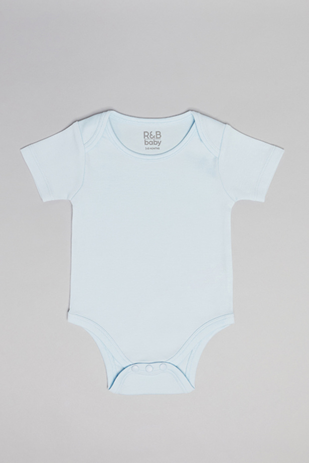 3 Pack Solid Bodysuits with Short Sleeves - 3