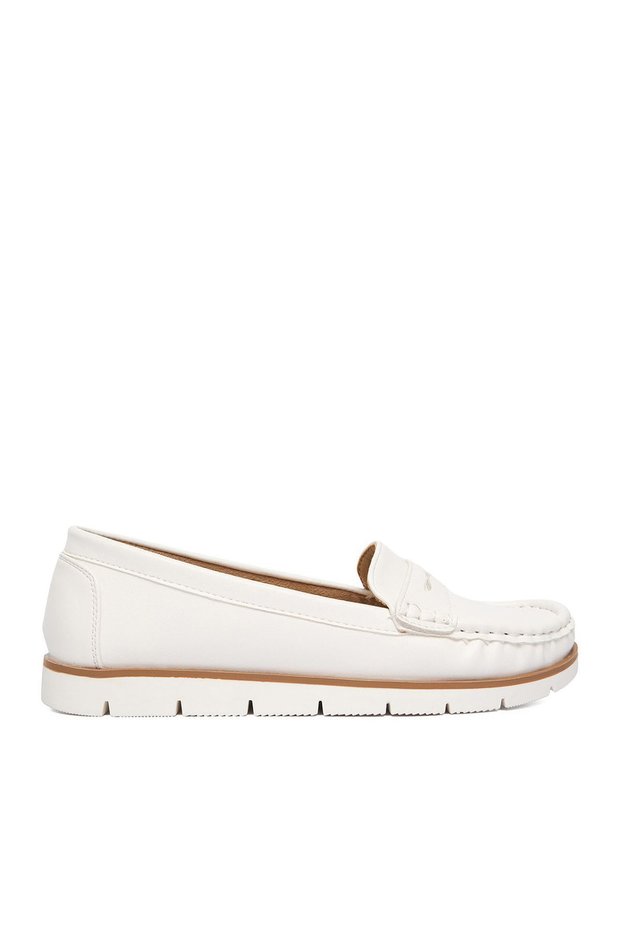Go Soft Mocasini de damă albi