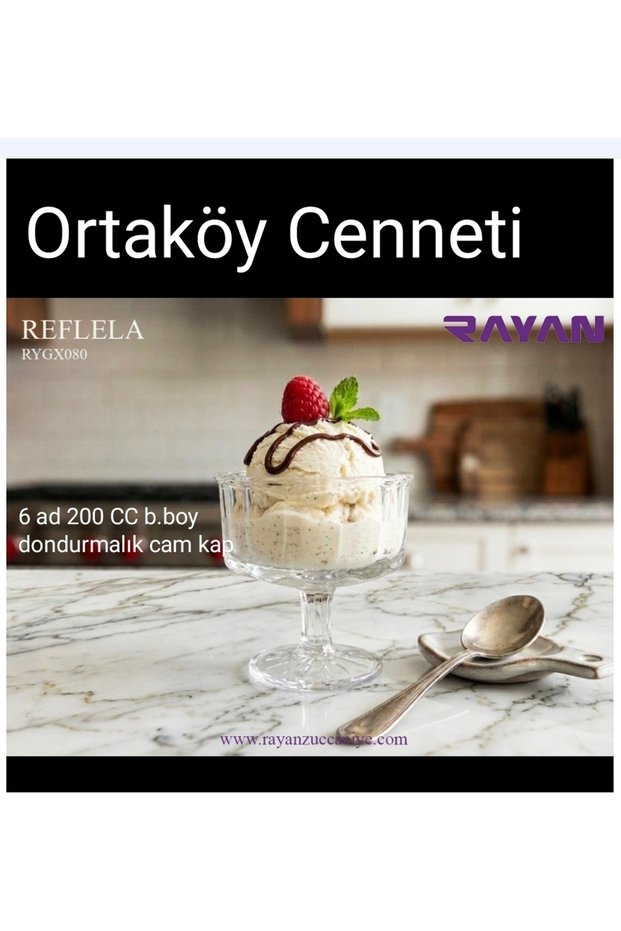 6-Piece Ice Cream Glass with Decorative Glass Stand, 200 Cc Volume, Stylish Presentation Bowl
