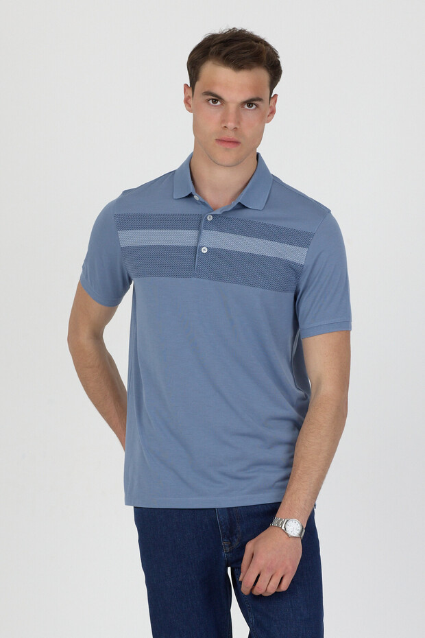 Polo Collar Cotton Pocketless Short Sleeve T-Shirt