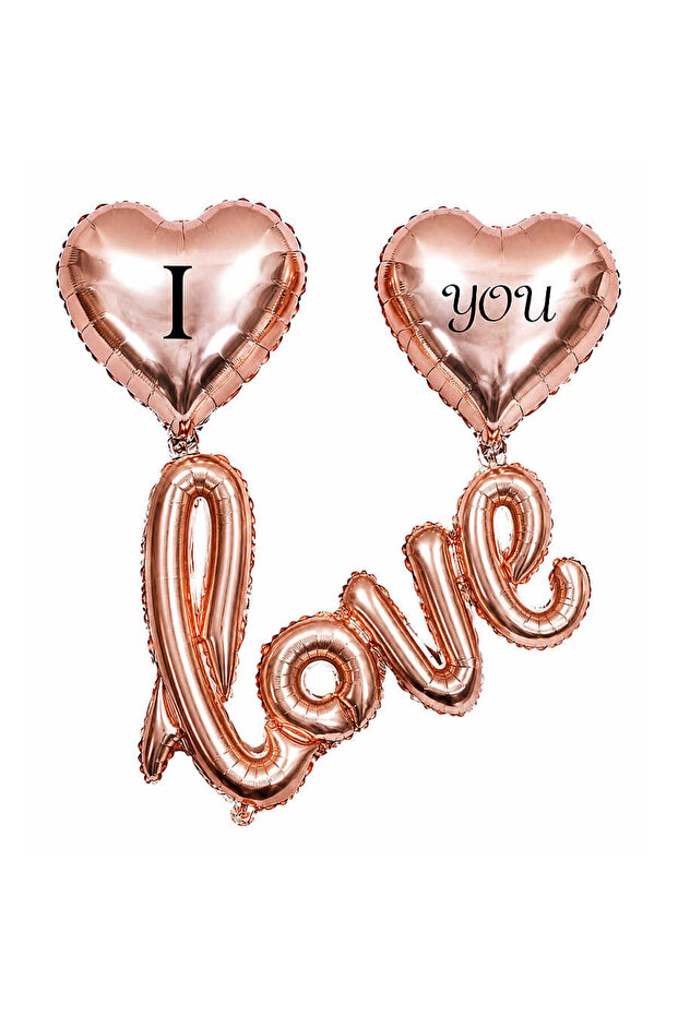 I Love You Heart Foil Balloon Set