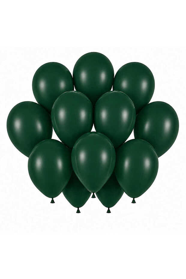 Dark Green Color Latex Pastel Balloon (30 cm) - 12 Pieces