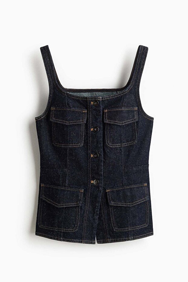 Denim button-front top - 5