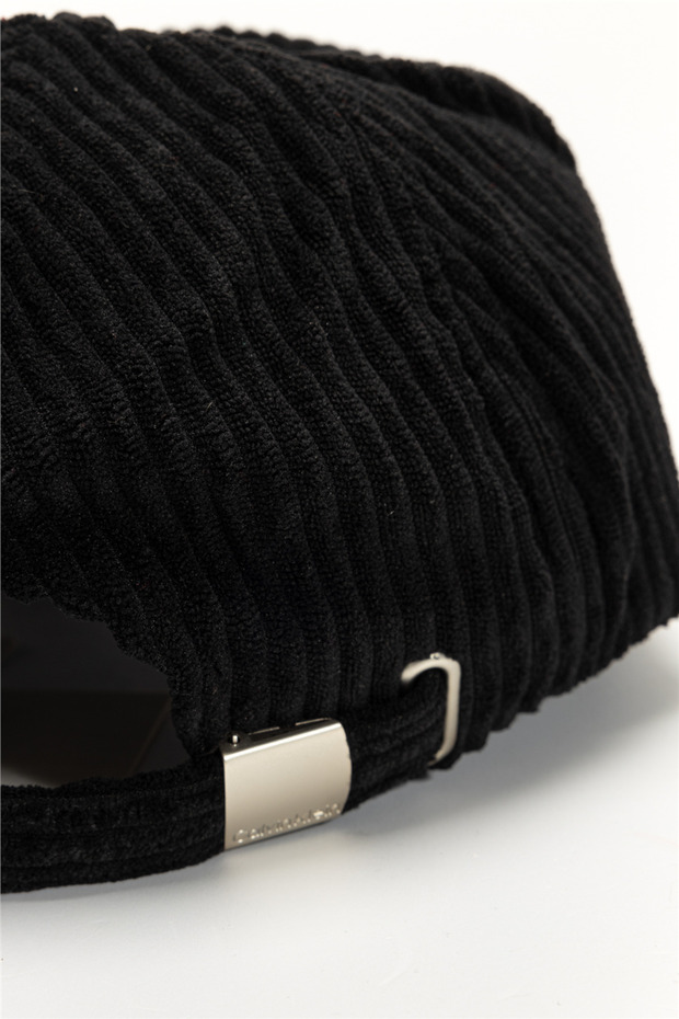 Felt Monogram Patch Cap Erkek Baseball Şapka Siyah - 3