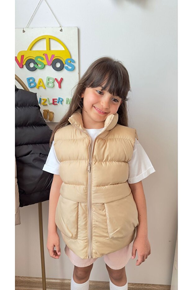 Beige Inflatable Vest Unisex