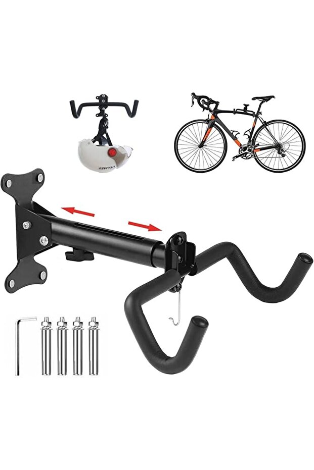 Bike Wall Mount Hanger, Horizontal Storage Rack, Foldable Bicycle For Indoor Or Garage Hanging