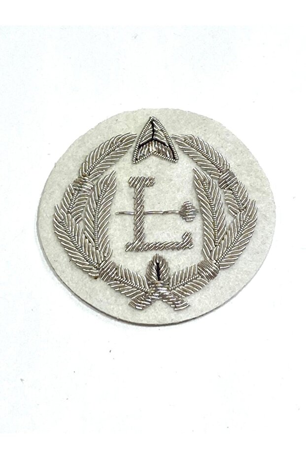 Silver Embroidered Blazer Coat Badge / Coat Badge / 5.5 cm / White