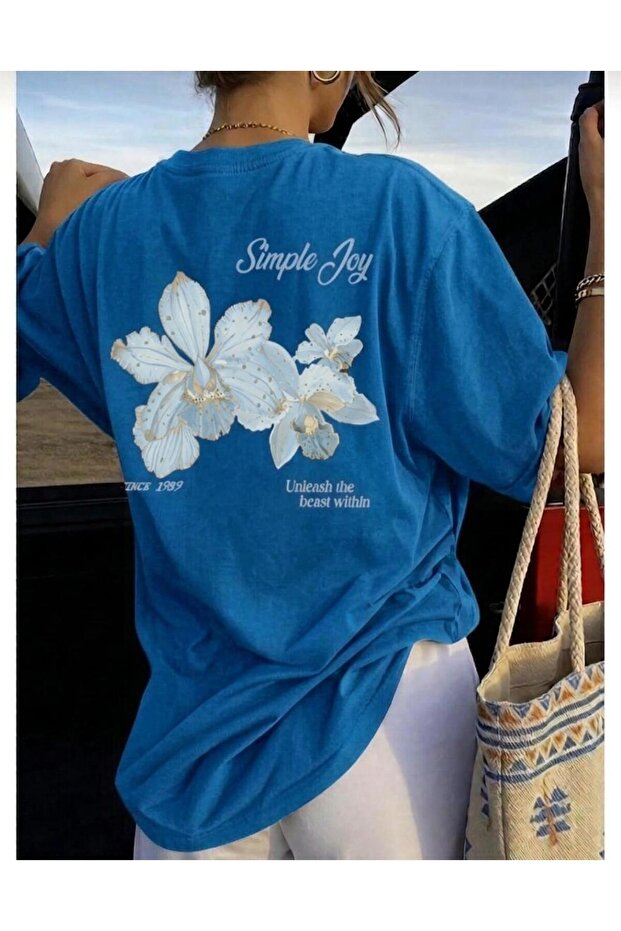 Unisex Men/Women Simplejoy Custom Printed Oversize Cotton T-Shirt