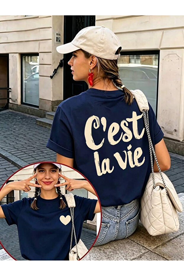 Women's C'Est La Vie Printed Oversized T-Shirt