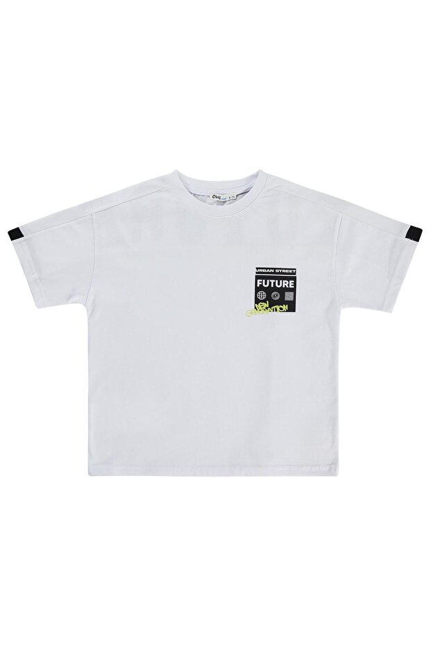 Future Printed T-Shirt for Ages 6-9 - White