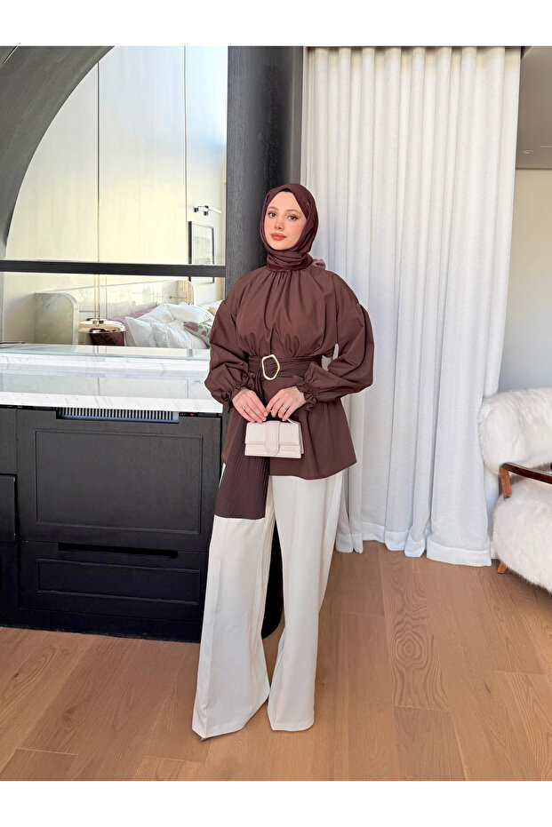 Pi̇li̇se Belted Bluz - 2