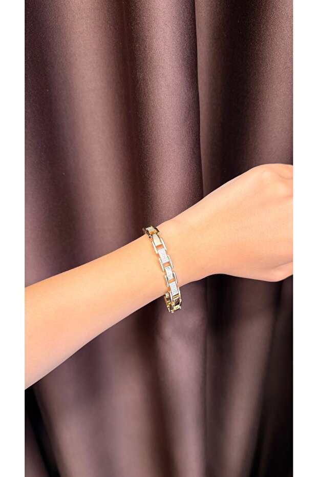 Women's Gold Color Zircon Stone Bracelet