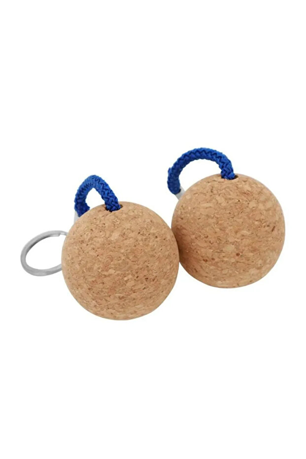 Blue 2pcs 35mm 2Pcs Cork Ball Floating Keychain Round 50MM Plastic Fender Buoyancy Key Ring Suitable
