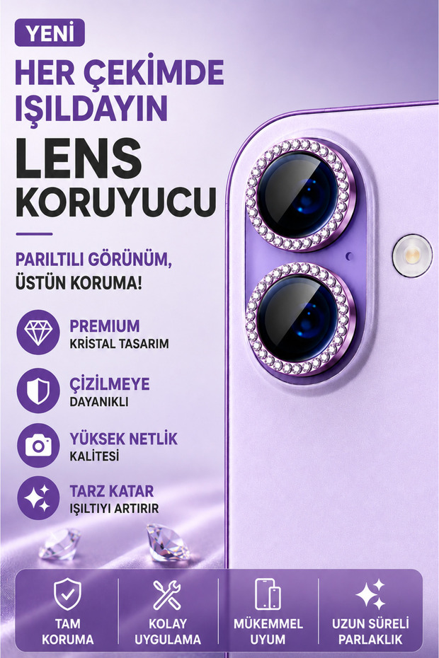 iPhone 17 Compatible (with Stone - Without Stone) Camera Lens Protector - 2
