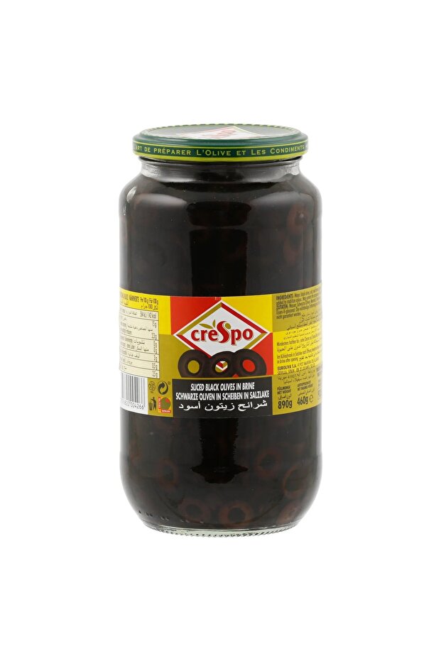 Sliced Black Olives Jar 890 Gr X 6