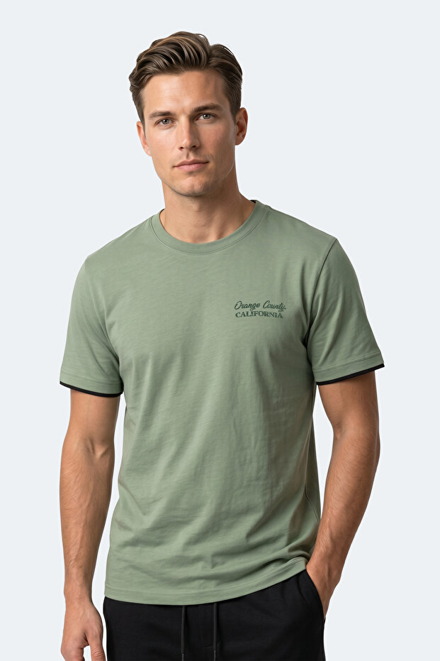 Zaid Men's Cotton Water Green T-Shirt