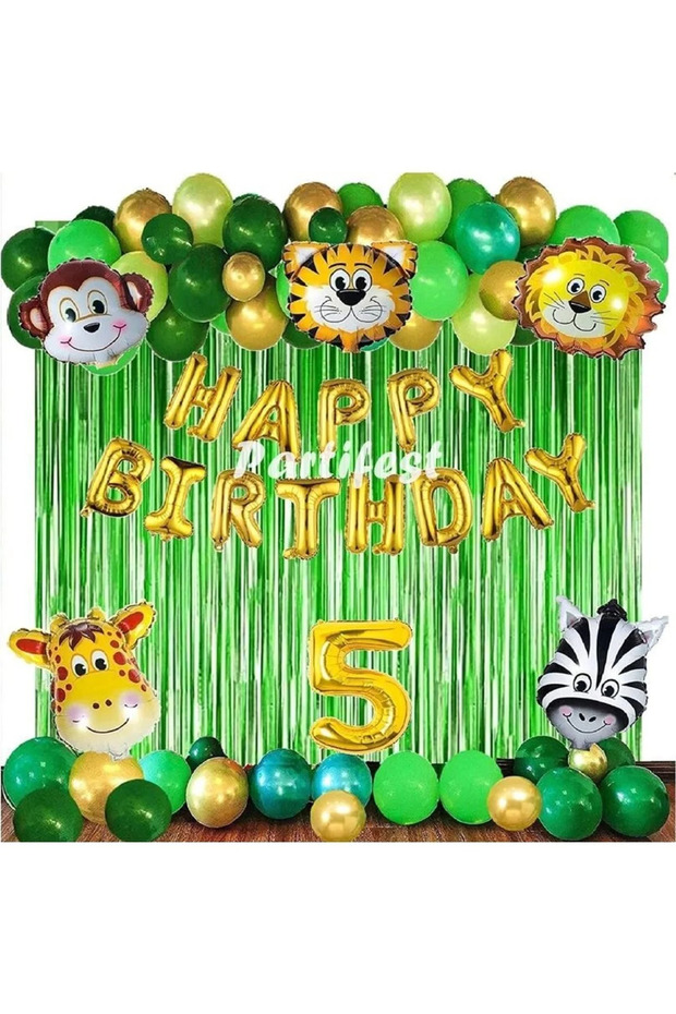 Safari Animals Balloon Set Safari Concept Foil Helium Balloon Set Safari Concept Birthday Set