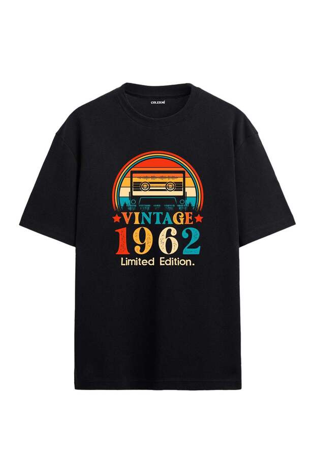تي شيرت 1962 Mixtape كبير الحجم - تصميم كاسيت ريترو