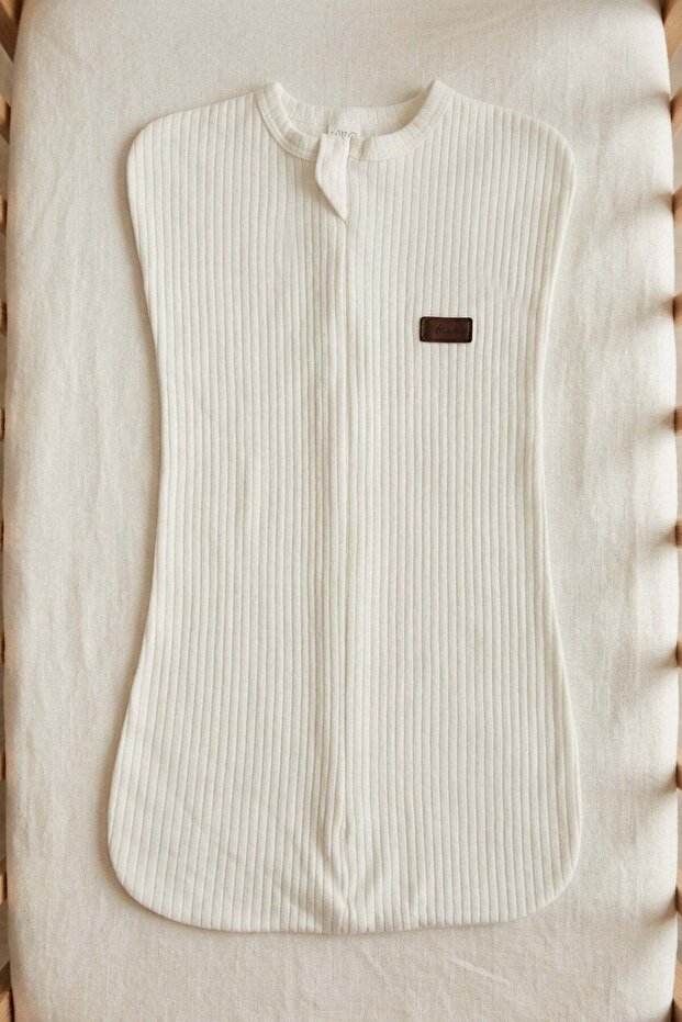 0-3 Months Newborn Baby Swaddle Sleeping Bag Ribbed Cotton Zippered Swaddle