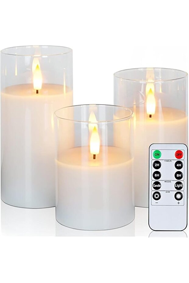 Flameless LED Candles with Timer, Remote Control, Flickering LED Pillar Candle Battery Powered