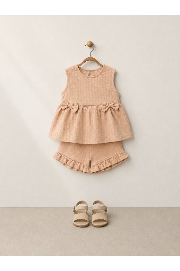 Baby Girl 2 Piece Set Bow Embroidered Long Blouse Muslin Comfortable Shorts Daily Gift Special Occasions