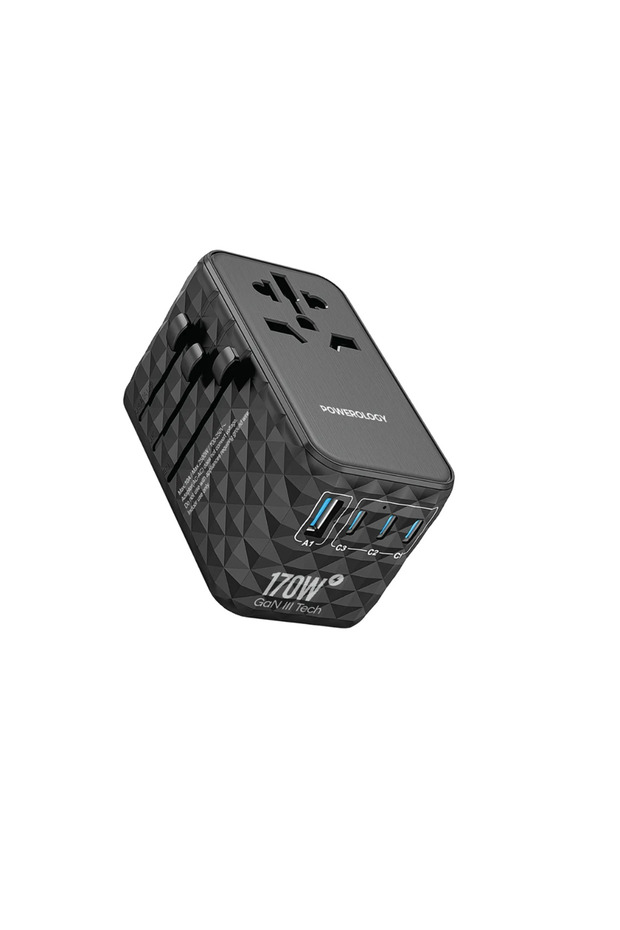 Universal Charger 4-Port Fast Charging + AC Black